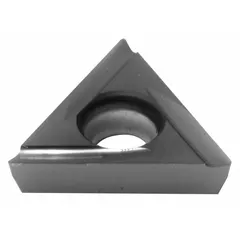 Triangle (T) indexable turning insert with 60° included angle, designed for light to medium cutting applications. Suitable for general turning, facing, and profiling operations on metal workpieces in CNC and manual lathes.