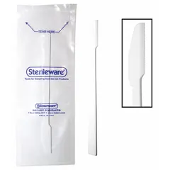 Sterile Sampling Knife, Polypropylene, Uncoated, White, 8 1/4 in, Gamma Irradiated, FDA Compliant