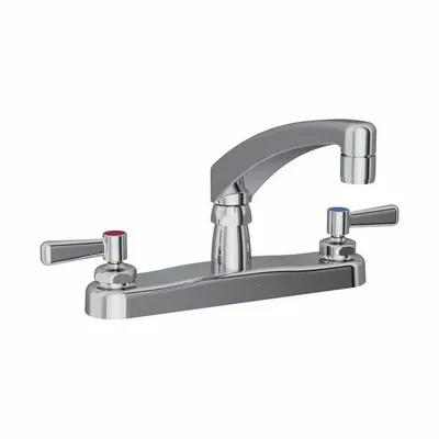 ELKAY Handle-Operated Faucet: Elkay, Brass, Centerset, Deck, 3 Mounting Holes - Centerset Kitchen Faucets