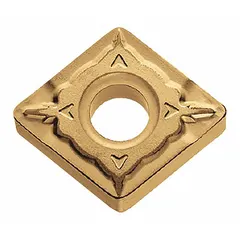 This diamond indexable turning insert is designed for precision turning operations on lathes. It provides a sharp cutting edge for consistent surface finish in metalworking and industrial manufacturing applications.