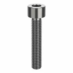 Inch-system standard socket head cap screw with #10-32 thread size and 1 in length. Made from 316 stainless steel with a plain finish. Features right-hand thread direction, 5/32 in drive size, and H5 tolerance. Used for fastening components in machinery, equipment, and structural assemblies.