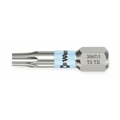 Insert Torx bit with T20 size, 25mm length, and hex drive. Made of stainless steel for corrosion resistance. Designed for driving Torx fasteners in assembly, maintenance, and repair tasks.