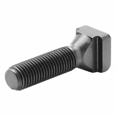 T-head bolt designed for 10 mm T-slots with M10 thread and 10 mm shank length. Used to secure workpieces, fixtures, or tooling to T-slotted tables on milling machines, machining centers, and industrial workstations.