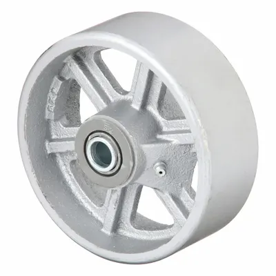 ALBION Caster Wheel: 5 in Wheel Dia., 2 in Wheel Wd, Iron, 1,300 lb Load Rating - Heat-Resistant Iron Tread Wheels