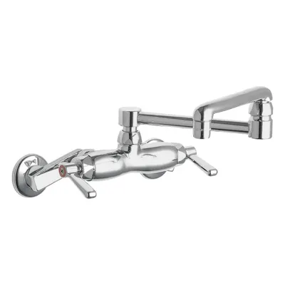 CHICAGO FAUCETS 445-DJ13ABCP Widespread Wall-Mount Kitchen Faucet - Widespread Kitchen Faucets