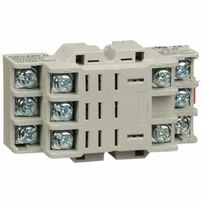 SCHNEIDER Relay Socket: 10 A Rating, DIN-Rail & Surface Socket Mounting, 11 Pins - Combination DIN-Rail & Surface-Mounted Sockets