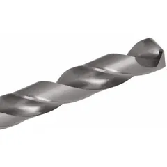 This jobber-length drill bit is made from high-speed steel and features a 135° split point for precise starting and reduced thrust. It conforms to NAS 907 Type B standards, making it suitable for drilling in aerospace materials and other high-strength alloys where tight tolerances and repeatability are required.