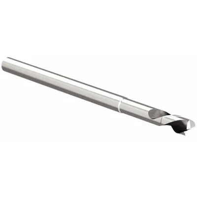 WIDIA HANITA Corner Radius End Mill: Carbide, 2 Flute, 1/8" Mill Dia, 3/16" LOC, 0.015" Rad - Reduced-Neck Carbide Corner-Radius End Mills for Aluminum
