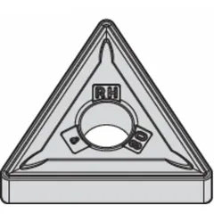 Triangle (T) indexable turning insert with negative rake geometry and chipbreaker design. Suitable for general turning, facing, and profiling operations on steel, stainless steel, and cast iron workpieces.