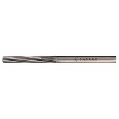 This chucking reamer features a spiral flute design and is made from high-speed steel with H-grade hardness. It has a 0.266-inch diameter and right-hand cut, suitable for precision reaming operations to enlarge and finish holes in metalworking applications.