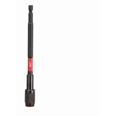 This extended-reach bit holder is impact-rated for use with power tools. It features a magnetic 1/4-inch hex shank that securely retains standard hex bits. Suitable for fastening applications in assembly, maintenance, and construction.