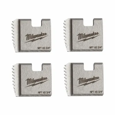 MILWAUKEE Pipe Threading Die Head: 3/4 in Pipe, NPT, Right Hand, High Speed Steel - Pipe Dies for Manual & Handheld Power Threaders