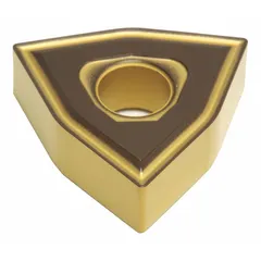 Trigon (W) indexable turning insert for general turning, facing, and profiling. Available in size designations WNMG431EEX and WNMG080404NEX. Suited for medium to finishing cuts on steel, stainless steel, and cast iron.