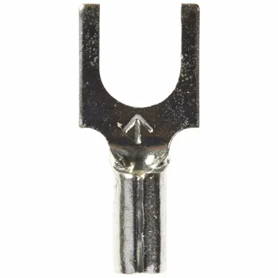 3M Fork Terminals: Bare, #10 Stud Size, 22 AWG – 18 AWG Wire Range, Block Fork - Non-Insulated Fork Terminals