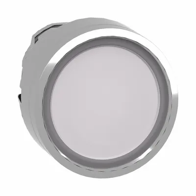 SCHNEIDER Push Button: 22 mm Mounting Size, Metallic - Illuminated Flush-Mount Push-Button Operators