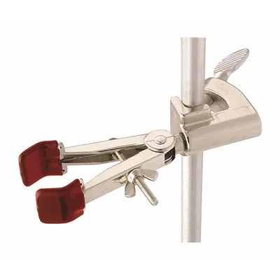 OHAUS Single Adjust Clamp: Single Adjust Clamp, Zinc, 5 1/4 in Overall Lg, 2 Prongs - Lab Clamps