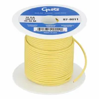 GROTE Primary Automotive Wire: GPT, 100 ft, 1 Conductor, 16 AWG, Yellow, 60 V Volt, SAE J1128 (MPN 87-8011)