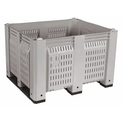 DECADE PRODUCTS Bulk Container: 25.4 cu ft, 48 in x 40 in x 31 in, Lid Not Included - Non-Collapsible Plastic Bulk Containers