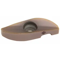 Round indexable milling insert for ball nose end mills, used in contouring, slotting, and profiling operations. Suitable for general-purpose milling of steel and stainless steel, delivering smooth finishes in mold and die applications.