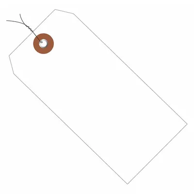 PARTNERS BRAND Wired Shipping Tag: #8, 6 1/4 in Tag Ht, 3 1/8 in Tag Wd, White, Plastic - Plastic Shipping Tags
