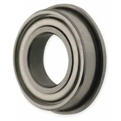 Flanged radial ball bearing with 12 mm bore, 24 mm outside diameter, and 26.5 mm flange diameter. Double-shielded design protects against contamination. Bearing Industry Number 61901. Suitable for applications requiring axial location and simplified mounting, such as conveyors, fans, and light machinery.