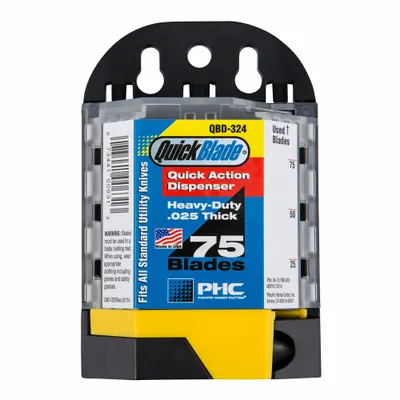 PACIFIC HANDY CUTTER, INC Utility Blade: 2 3/8 in Blade Lg, 3/4 in Blade Wd - Straight-Edge Standard-Tip Replacement Utility Blades