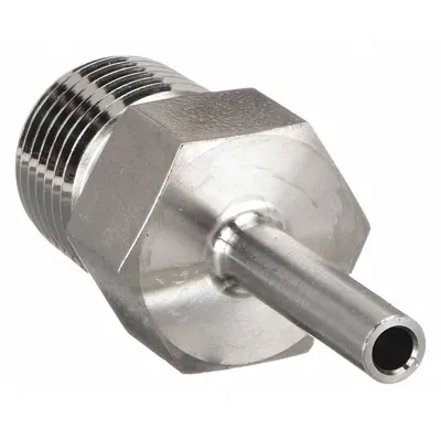 PARKER Compression Fitting Adapter: 1/8 in OD x 1/8 in Pipe Fitting Size - Double-Ferrule Stainless Steel Fittings