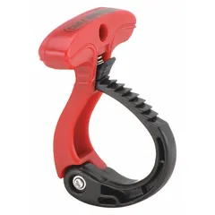 This adjustable cable holder secures cable bundles up to 1 inch in diameter. Constructed of stainless steel with a black/red finish, it supports up to 25 lb. Suitable for organizing cables in control panels, enclosures, and wire management systems.