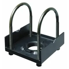 Steel ceiling mount with black fused epoxy finish. Supports up to 1,200 lb with 90° swivel, 15° up and 5° down tilt. Includes mounting hardware. Suitable for positioning large displays in commercial or industrial environments where flexible viewing angles are needed.