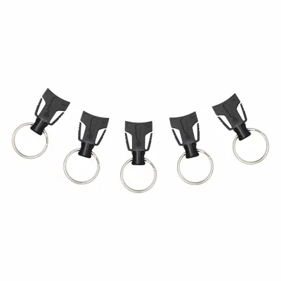 KEY-BAK Key Ring: 7/8 in Key Ring Dia, Plastic, Black - Retractable Key Clips & Reels