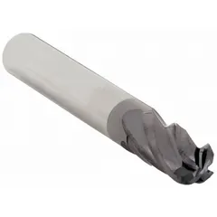 Solid carbide ball end mill with AlTiN coating for enhanced wear resistance. Four-flute design for improved chip evacuation and surface finish. Suitable for general-purpose milling of steels and alloys, including 3D contouring, slotting, and profiling operations. Mill diameter: 1/4", length of cut: 1/2", overall length: 2".