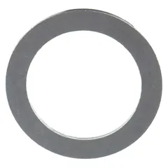 Round steel shim for adjusting clearance or alignment between a shaft and bore in rotating machinery. 0.002 in thickness with ±0.0002 in tolerance, 1.125 in inside diameter (+0.011/-0.000 in), and 1.625 in outside diameter (±0.002 in). Silver finish, 10 pieces per pack.