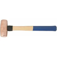 Copper Mallet: Wood Handle, Textured Grip, 4 lb Head Wt, 1 1/2 in Dia, 4 in Head Lg (MPN AM4CUWG)