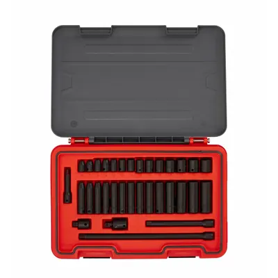 PROTO J72233IM 33-Piece Metric Socket Set with Drive Tools - Metric Socket Sets with Drive Tools