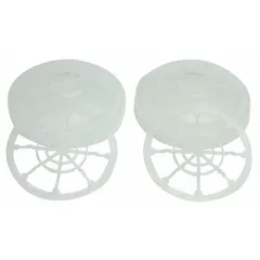 Replacement filter cover assembly designed for Honeywell North 5400, 5500, 7600, and 7700 series reusable respirators. It secures and protects compatible filters and cartridges from damage during use in industrial environments such as machining, chemical handling, and painting.