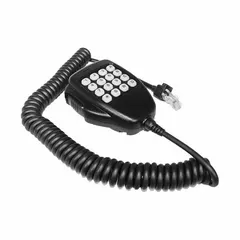 Replacement microphone for Icom 2720H series radios, also compatible with 207H, 208H, 2725E, 2800H, 2820H, 880H, E208, E282, and E880 series. Features a black finish, RJ45 connector, and push-to-talk function. Suitable for two-way radio communication in industrial, public safety, and fleet applications.