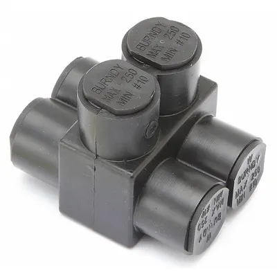 BURNDY Multitap Connector: 2 Port, Double-Sided Entry, 10 AWG – 250 kcmil Wire Size - Dry-Location Double-Sided Entry Multitap Connectors