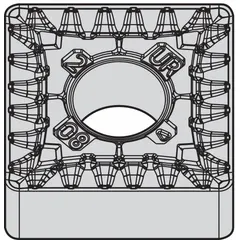 Square (S) indexable turning insert for metal-cutting operations such as turning, facing, and profiling on lathes. Suitable for general machining applications requiring repeatable indexing and consistent edge geometry.