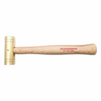 Sledge Hammer: Brass, Wood Handle, 2 lb Head Wt, 1 1/2 in Dia, 13 in Overall Lg, Plain Grip, Brass (MPN 81-112G)