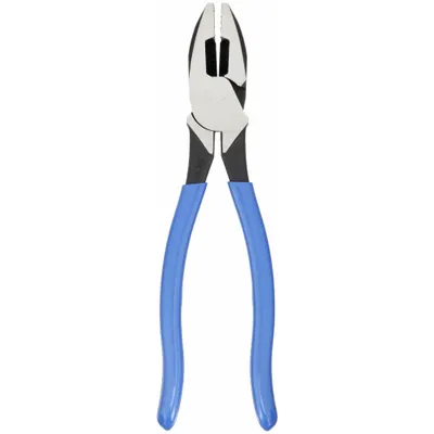KLEIN TOOLS Linemans Plier: Flat, 9 3/8 in Overall Lg, 1 5/8 in Jaw Lg, 1 1/4 in Jaw Wd - Multipurpose Lineman's Pliers