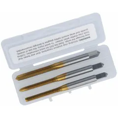 CLEVELAND Tap Kit: #8-32 UNC, H3 / 2B, 2 Flute, TiN Coated High Speed Steel (MPN C84232). Key specifications — attr1300563: One Each Taper, Plug, and Bottoming.