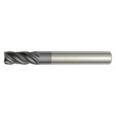 WIDIA HANITA Corner Radius End Mill: Carbide, AlTiN Coated, 4 Flute, 5 mm Mill Dia - Fast-Cutting Carbide Corner-Radius End Mills for Stainless Steel & Super Alloys