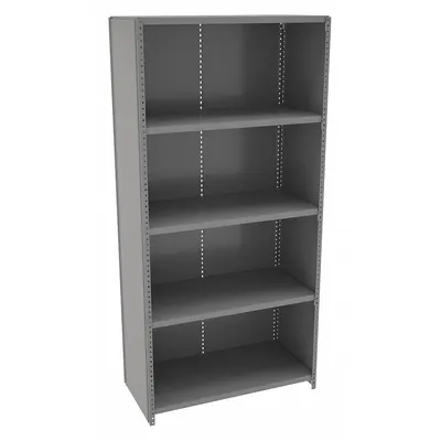 TENNSCO Metal Shelving: Standalone, Light-Duty, 36 in x 18 in, 72 in Overall Ht - Light-Duty Standalone Closed Metal Shelving