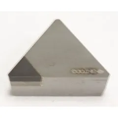 Triangle (T) indexable turning insert with designations TPG322 and TPGN160308. Used for general turning, facing, and profiling operations on metal workpieces in CNC lathes and manual machining.