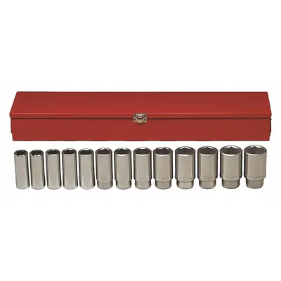 WRIGHT TOOL Socket Set: 3/4 in Drive, 13 Piece, 6-Point, SAE - SAE & Metric Socket Sets