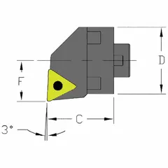Indexable cutting head unit for internal turning operations. Accepts standard indexable inserts for machining steel, stainless steel, and cast iron. Suitable for use on CNC lathes and manual machines.