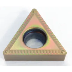 Triangle (T) indexable turning insert for general turning, facing, and profiling operations on metal workpieces. Suitable for use in CNC and manual lathes.