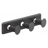 End Cap: 10 Series, Inch, 3 in x 1/8 in x 1 in, Black, ABS, Dust Cover, Matte, Triple, 2 PK (MPN 2026-2)