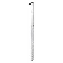 Ratcheting micrometer torque wrench with 3/4 in square drive and dual-scale markings in foot-pounds and newton-meters. Torque range 110 N-m to 550 N-m. Tether capable. Suitable for precision tightening of large fasteners in industrial maintenance and heavy equipment assembly.