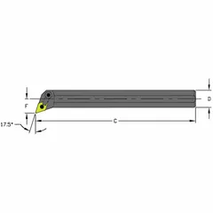 Indexable boring bar for internal turning and boring operations in metalworking. Used in CNC lathes and manual machines to enlarge or finish holes with precision. Suitable for general machining applications.